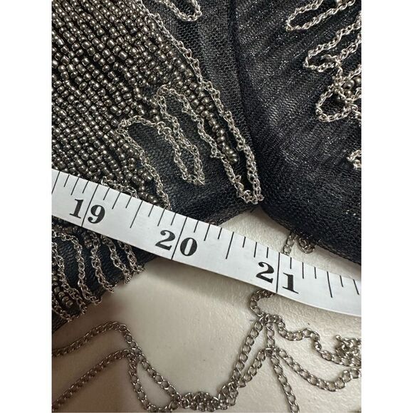 Jovani Women's Beaded Chain Embellished Short & Cocktail Black Dress Size 14 NWT - Picture 9 of 15